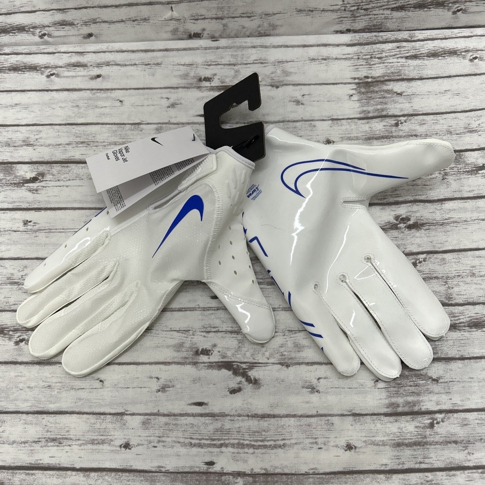 Nike Vapor Jet Gloves Receive Men's Adult XXL White Blue Football Grip NEW